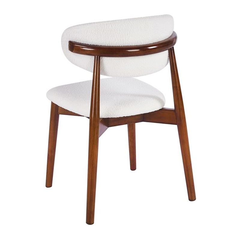 ULTRA Chair Walnut, Teddy White Fabric