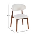 ULTRA Chair Walnut, Teddy White Fabric