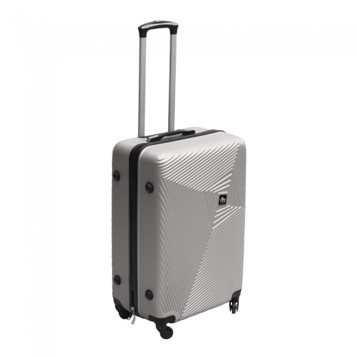 Βαλίτσα ταξιδιού ABS με 4 ρόδες χρώμα γκρι (M) 40x24x63εκ.