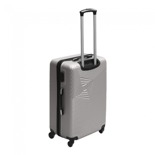 Βαλίτσα ταξιδιού ABS με 4 ρόδες χρώμα γκρι (M) 40x24x63εκ.