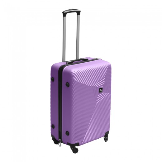 Βαλίτσα ταξιδιού ABS με 4 ρόδες χρώμα μωβ (M) 40x24x63εκ.