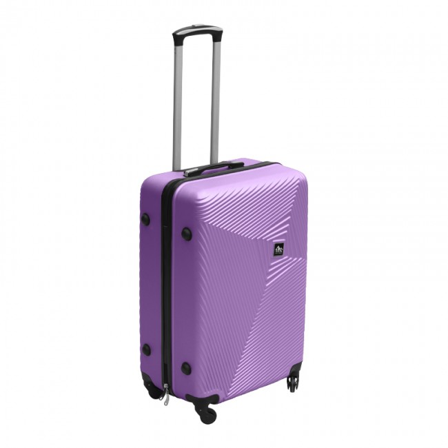 Βαλίτσα ταξιδιού ABS με 4 ρόδες χρώμα μωβ (M) 40x24x63εκ.