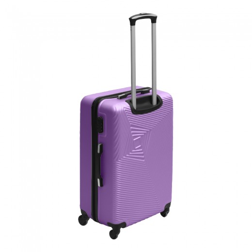 Βαλίτσα ταξιδιού ABS με 4 ρόδες χρώμα μωβ (M) 40x24x63εκ.