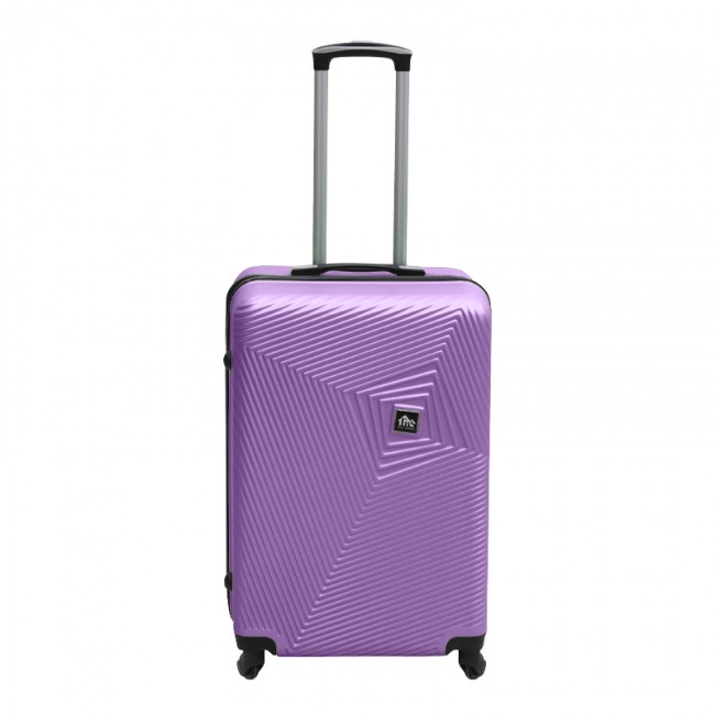 Βαλίτσα ταξιδιού ABS με 4 ρόδες χρώμα μωβ (M) 40x24x63εκ.