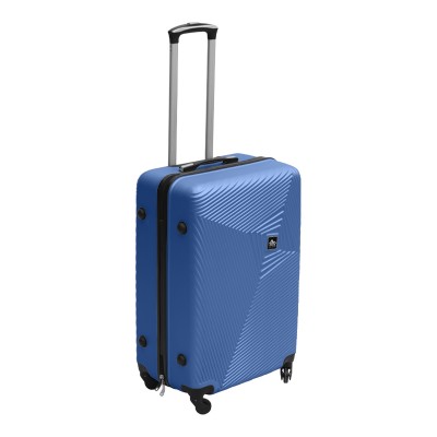 Βαλίτσα ταξιδιού ABS με 4 ρόδες χρώμα μπλε (M) 40x24x63εκ.