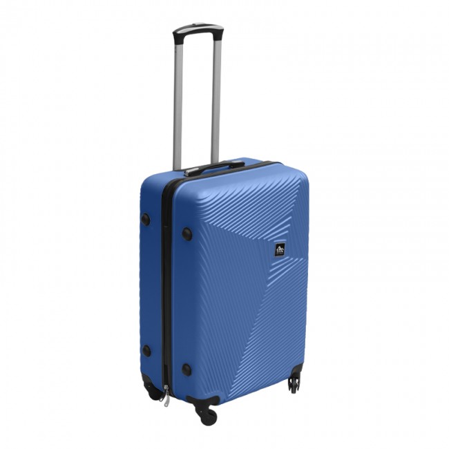 Βαλίτσα ταξιδιού ABS με 4 ρόδες χρώμα μπλε (M) 40x24x63εκ.