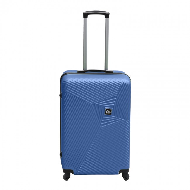 Βαλίτσα ταξιδιού ABS με 4 ρόδες χρώμα μπλε (M) 40x24x63εκ.