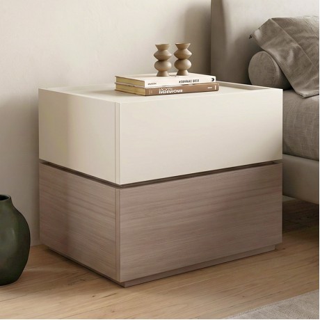 Κομοδίνο Vanity χρώμα sonoma oak - κρεμ 60x40x45εκ.