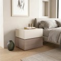 VANITY Κομοδίνο 2 Συρτάρια Αποχρώσεων Sonoma Oak & Cream, με Αποσπώμενα χρωματικά Μέρη 60x40x45cm