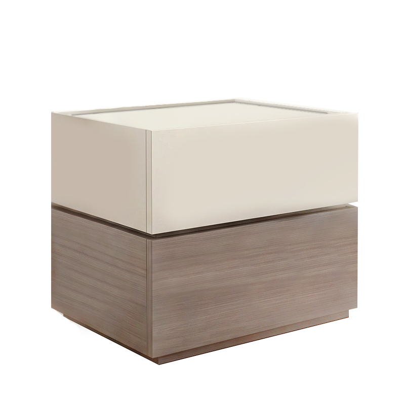 VANITY Κομοδίνο 2 Συρτάρια Αποχρώσεων Sonoma Oak & Cream, με Αποσπώμενα χρωματικά Μέρη 60x40x45cm