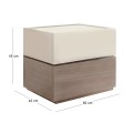 VANITY Κομοδίνο 2 Συρτάρια Αποχρώσεων Sonoma Oak & Cream, με Αποσπώμενα χρωματικά Μέρη 60x40x45cm