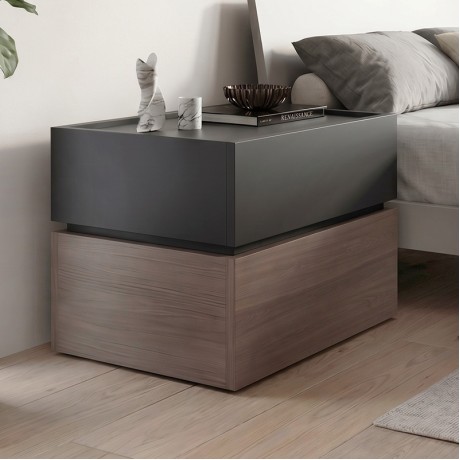 Κομοδίνο Vanity χρώμα sonoma oak - ανθρακί 60x40x45εκ.