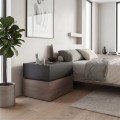 VANITY Κομοδίνο 2 Συρτάρια Αποχρώσεων Sonoma Oak & Grey, με Αποσπώμενα χρωματικά Μέρη 60x40x45cm