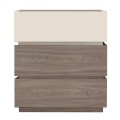 VANITY Κομοδίνο 3 Συρτάρια Αποχρώσεων Sonoma Oak & Cream, με Αποσπώμενα χρωματικά Μέρη 60x40x66cm
