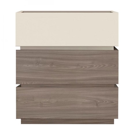 Κομοδίνο Vanity χρώμα sonoma oak - κρεμ 60x40x66εκ.