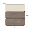 VANITY Κομοδίνο 3 Συρτάρια Αποχρώσεων Sonoma Oak & Cream, με Αποσπώμενα χρωματικά Μέρη 60x40x66cm