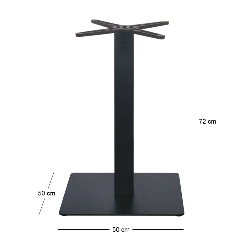 PRATO-R 50x50cm Steel Base H72cm (adjustable feet)