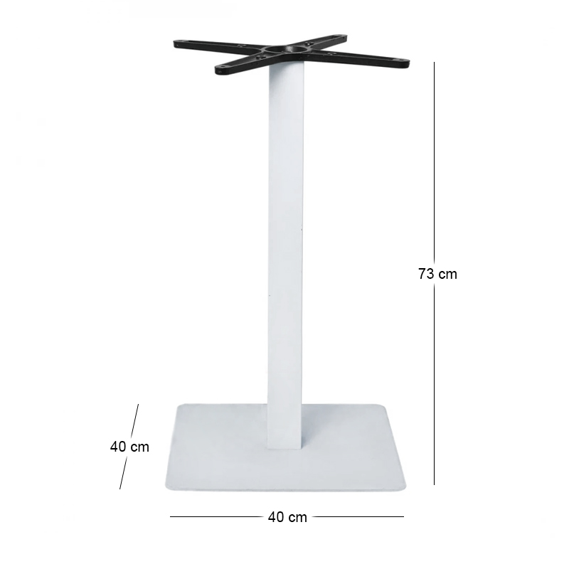 PRATO-R 40x40 Base H73 Metal White Paint/Adjustable Feet