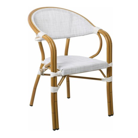 VEGERA Armchair Alu Natural/Textilene Ecru