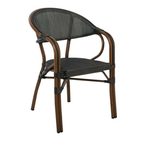 VEGERA Armchair Alu Walnut/Textilene Black