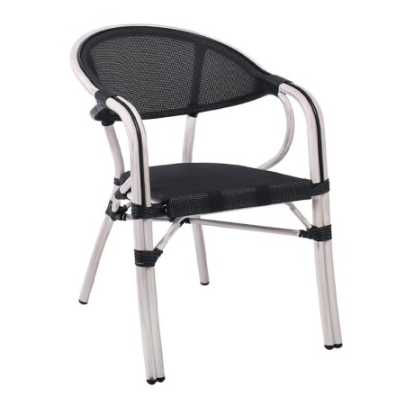 VEGERA Armchair Alu Antique White/Textilene Black