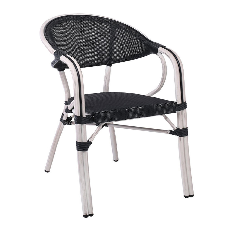 VEGERA Armchair Alu Antique White/Textilene Black