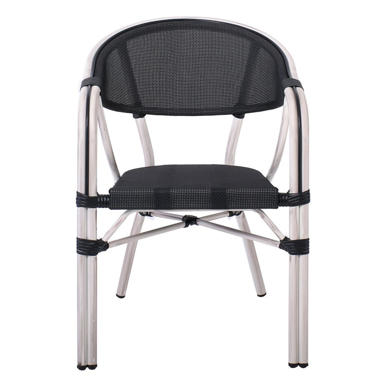VEGERA Armchair Alu Antique White/Textilene Black
