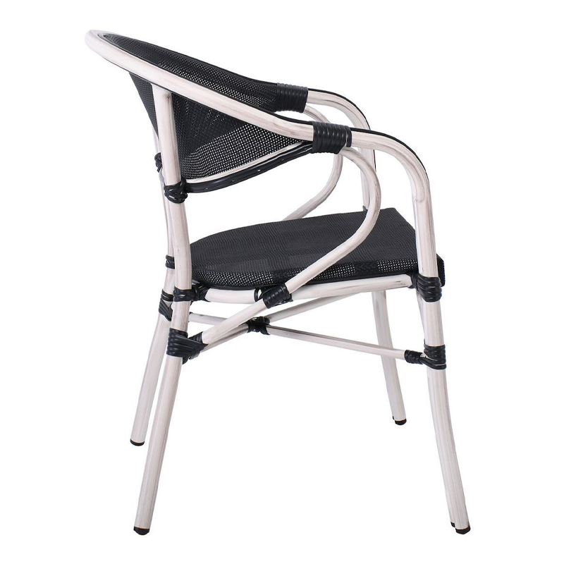 VEGERA Armchair Alu Antique White/Textilene Black