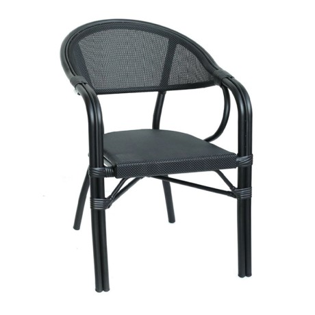 VEGERA Armchair Alu Black/Textilene Black