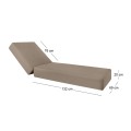 VERANO Μαξιλάρι Ξαπλώστρας (B) Ύφ.Cappuccino Water Repellent με Φερμουάρ - Velcro 208(76+132)x69/20cm