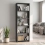 Βιβλιοθήκη Alantos Megapap χρώμα ανθρακί 60x29,6x180εκ.