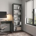 Βιβλιοθήκη Alantos Megapap χρώμα ανθρακί 60x29,6x180εκ.