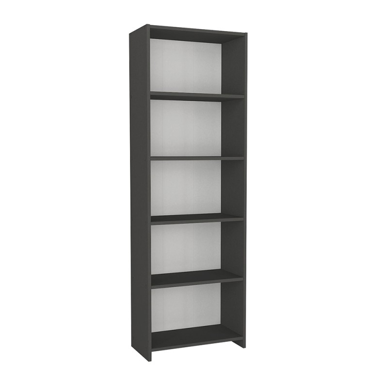 Βιβλιοθήκη Alantos Megapap χρώμα ανθρακί 60x29,6x180εκ.