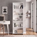 Βιβλιοθήκη Alantos Megapap χρώμα λευκό 60x29,6x180εκ.