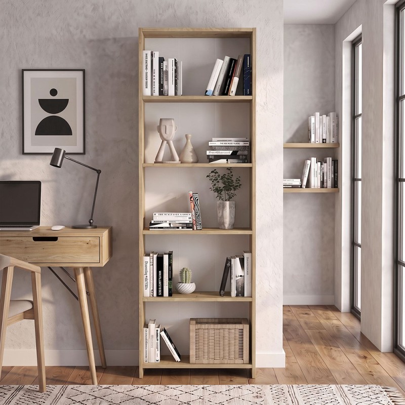 Βιβλιοθήκη Alantos Megapap χρώμα sapphire oak 60x29,6x180εκ.