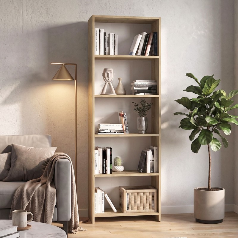 Βιβλιοθήκη Alantos Megapap χρώμα sapphire oak 60x29,6x180εκ.