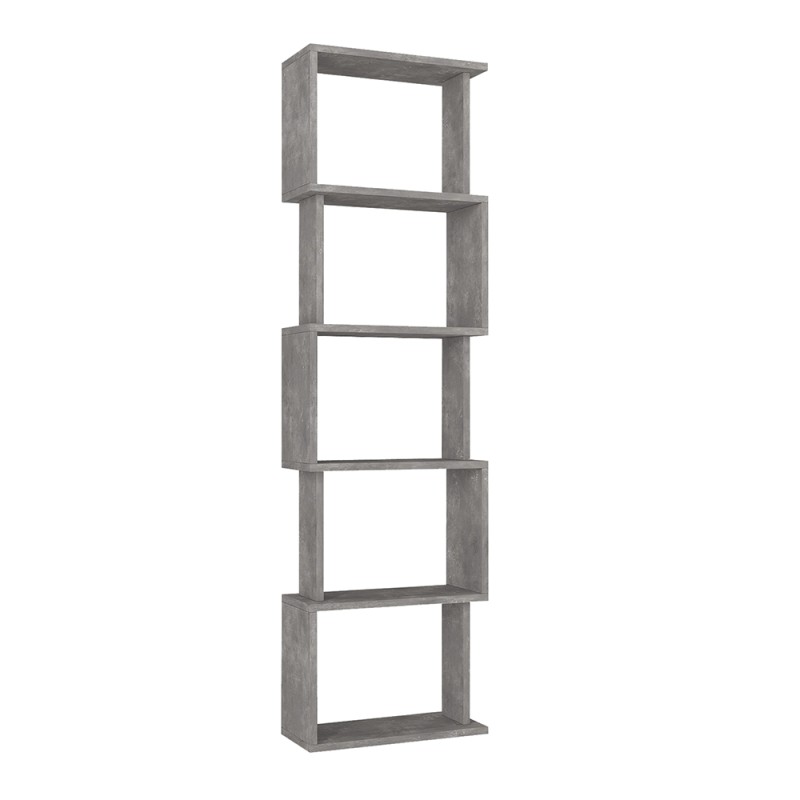 Βιβλιοθήκη Alvina Megapap χρώμα γκρι σκυροδέματος 45x19,6x158,8εκ.