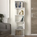 Alvina Megapap melamine bookcase in white color 45x19.6x158.8cm.