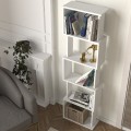 Alvina Megapap melamine bookcase in white color 45x19.6x158.8cm.
