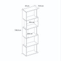 Alvina Megapap melamine bookcase in white color 45x19.6x158.8cm.