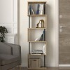 Βιβλιοθήκη Alvina Megapap χρώμα sapphire oak - ανθρακί 45x19,6x158,8εκ.