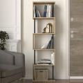 Βιβλιοθήκη Alvina Megapap χρώμα sapphire oak - ανθρακί 45x19,6x158,8εκ.