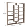 Βιβλιοθήκη Ample Megapap χρώμα καρυδί 125x22x135,7εκ.