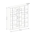 Ample Megapap melamine bookcase in walnut color 125x22x135,7cm.