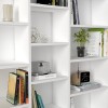 Ample Megapap melamine bookcase in white color 125x22x135,7cm.