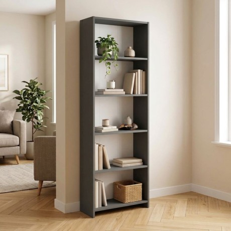 Anfisa Megapap melamine bookcase in anthracite color 58x22x170cm.