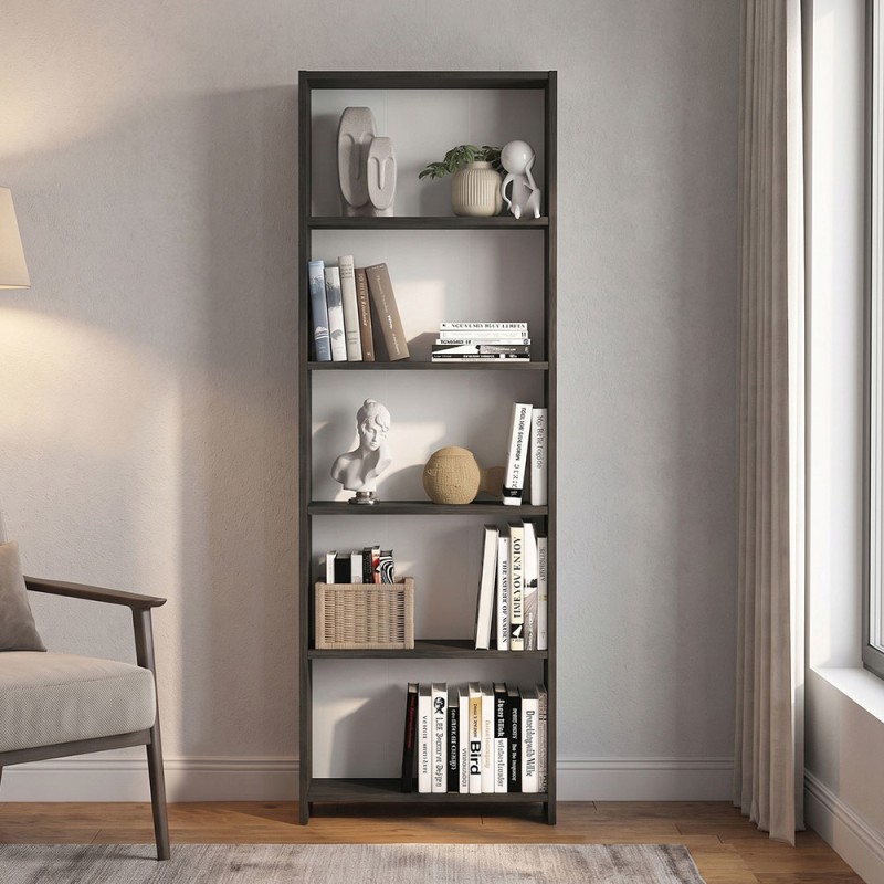 Βιβλιοθήκη Anfisa Megapap χρώμα ανθρακί 58x22x170εκ.