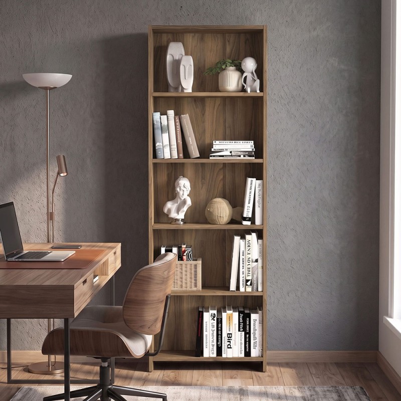 Βιβλιοθήκη Anfisa Megapap χρώμα καρυδί 58x22x170εκ.