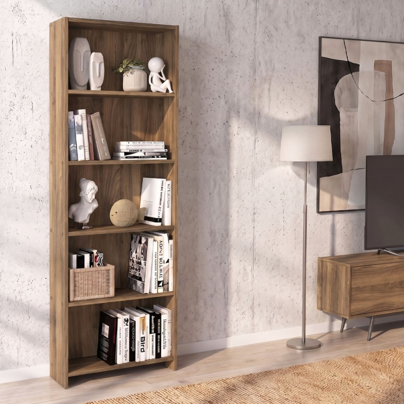 Βιβλιοθήκη Anfisa Megapap χρώμα καρυδί 58x22x170εκ.