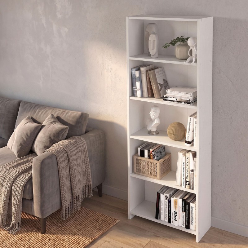 Βιβλιοθήκη Anfisa Megapap χρώμα λευκό 58x22x170εκ.